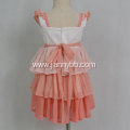 High quality embroidered chiffon fabric ruffle dress